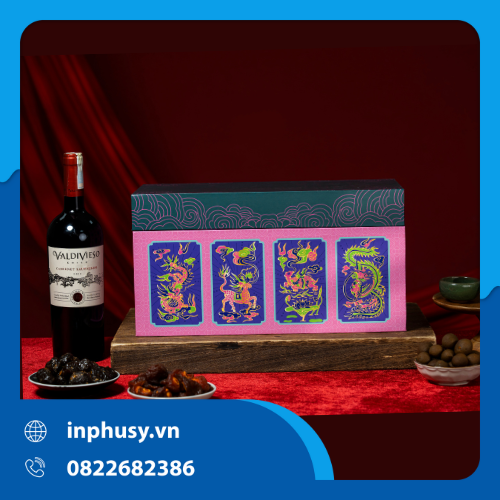 Hộp Cứng Cao Cấp Tứ Linh Long Phụng
